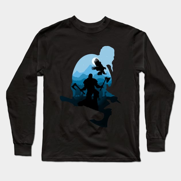 Midnight in Valhalla Long Sleeve T-Shirt by REXX_Vector